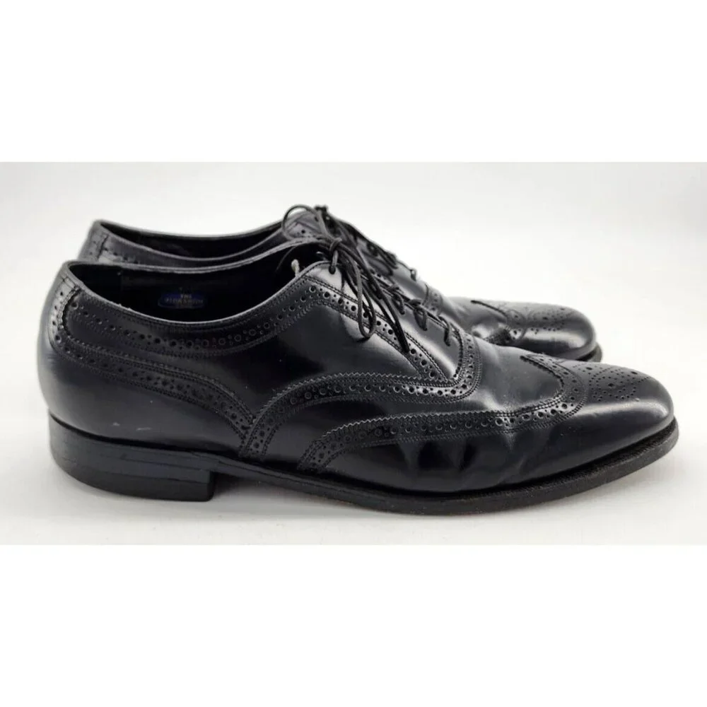 Florsheim Imperial Black Leather Lace Up Wingtip Oxford Brogue Shoes Size 10.5 E